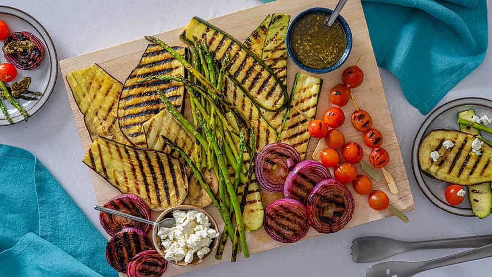 Lemon And Garlic Butter Grilled Veggie Platter